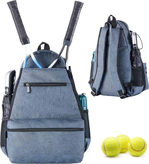 Outdoors Tennis Backpack Tennis Bag Large Storage Holds 2 Rackets and Necessities With Tennis,Pickleball,Racketball,Suitble for Women Men and Teenagers