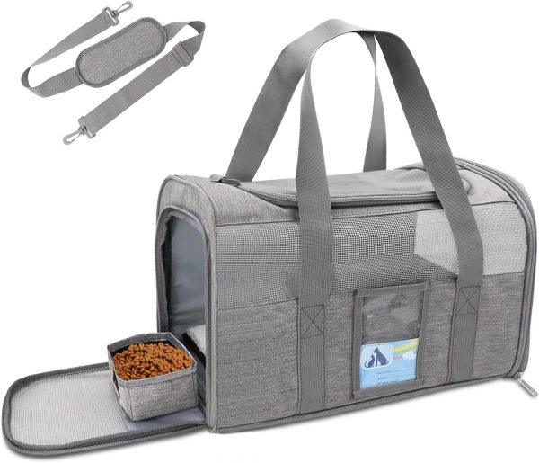 Pet Carrier Airline Approved, Cat Carriers for Medium Cats Small Cats, Soft Dog Carriers for Small Dogs Medium Dogs, Pet Carrier for Cats Dogs of 15 Lbs