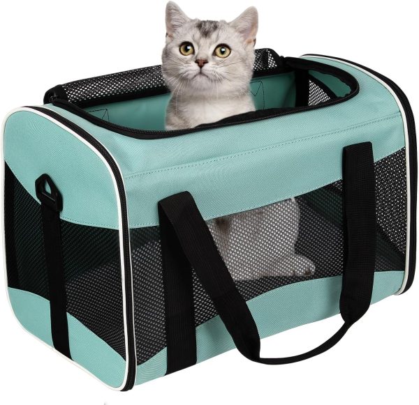 Cat Carrying Case Pet Dog Carrier Soft-Sided Cat Bag Airline Approved, Pet Travel Carrier Up to 15 Lbs, Collapsible Cat Carrier Dog Carrier for Medium Cats Small Cats Dogs