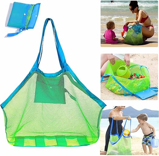 Mesh Beach Bag Extra Large Beach Bags and Totes Tote Backpack Toys Towels Sand Away For Holding Beach Toys Children' Toys Market Grocery Picnic Tote