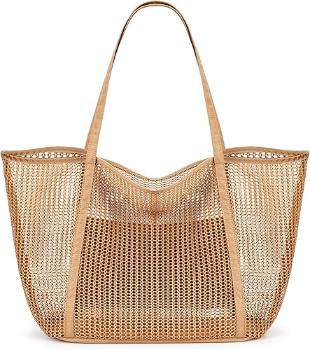 Beach Mesh Tote Bag Womens Shoulder handbag MAX 27L Grocery Bag Shower Bags for Men Women Gym Bag Essentials